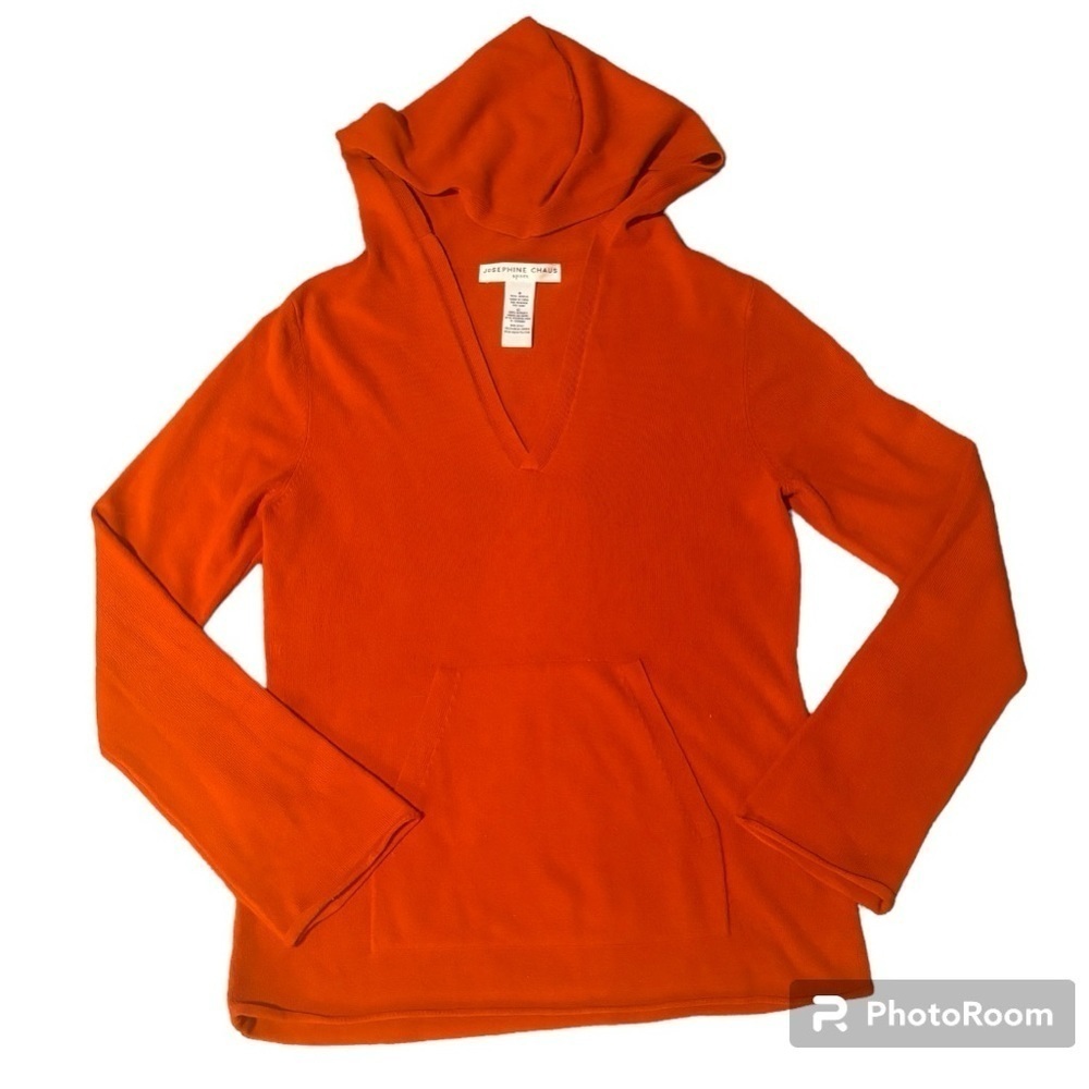 Josephine Chaus Sport hooded sweater with kangaroo pouch. Burnt orange.